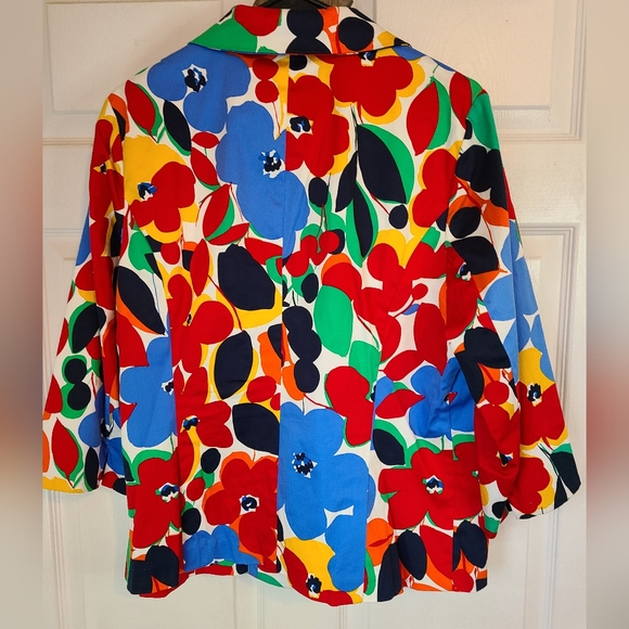 Erin London, Woman's Long Sleeve Blazer, Size: Large Color: Flower Pattern - Picture 12 of 16